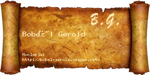 Bobál Gerold névjegykártya